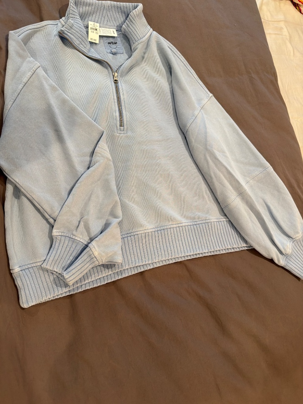 NWT Aerie Blue Oversized Full-Zip Sweatshirt – Size M - Picture 2 of 7
